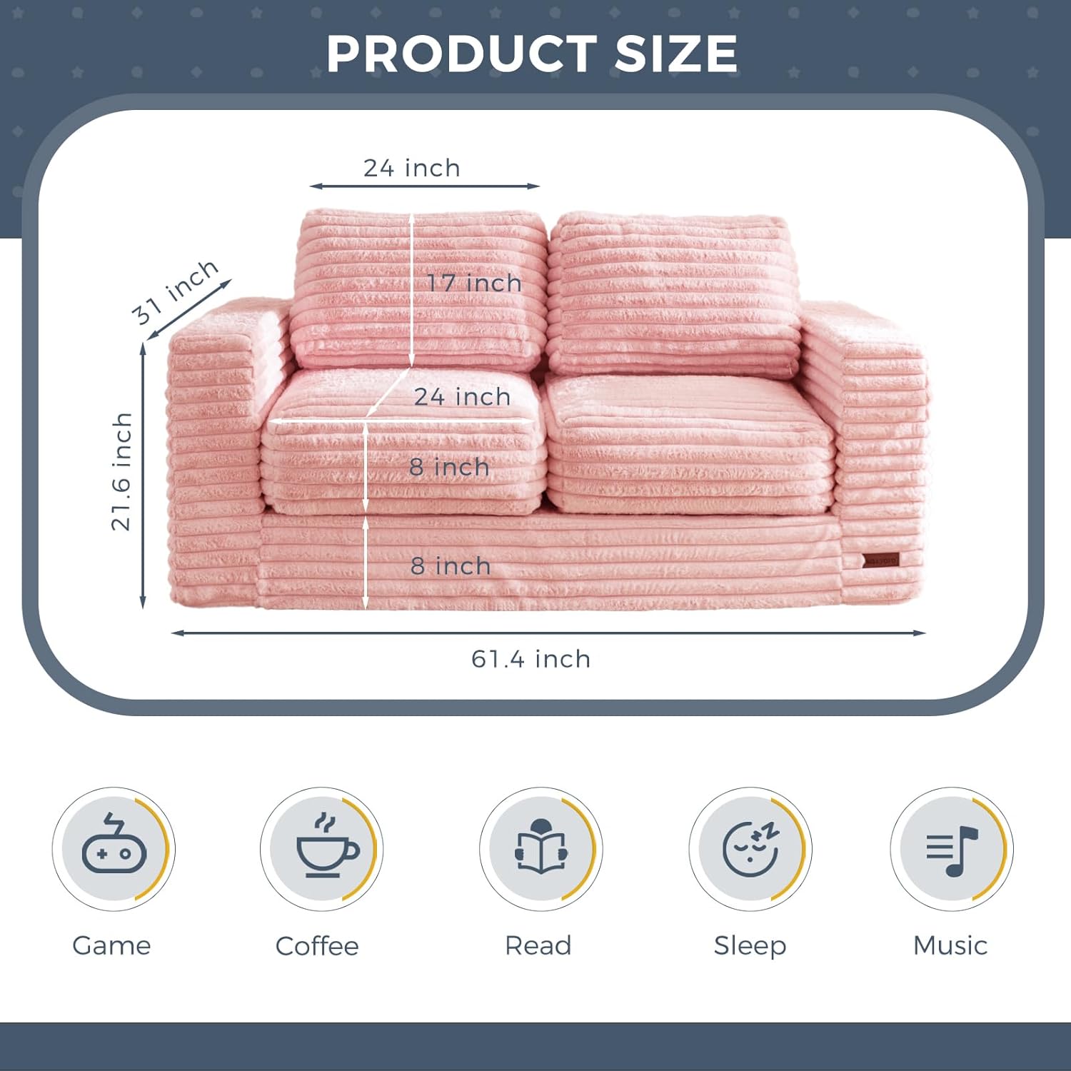 Cozy Two-Seat Bean Bag Sofa